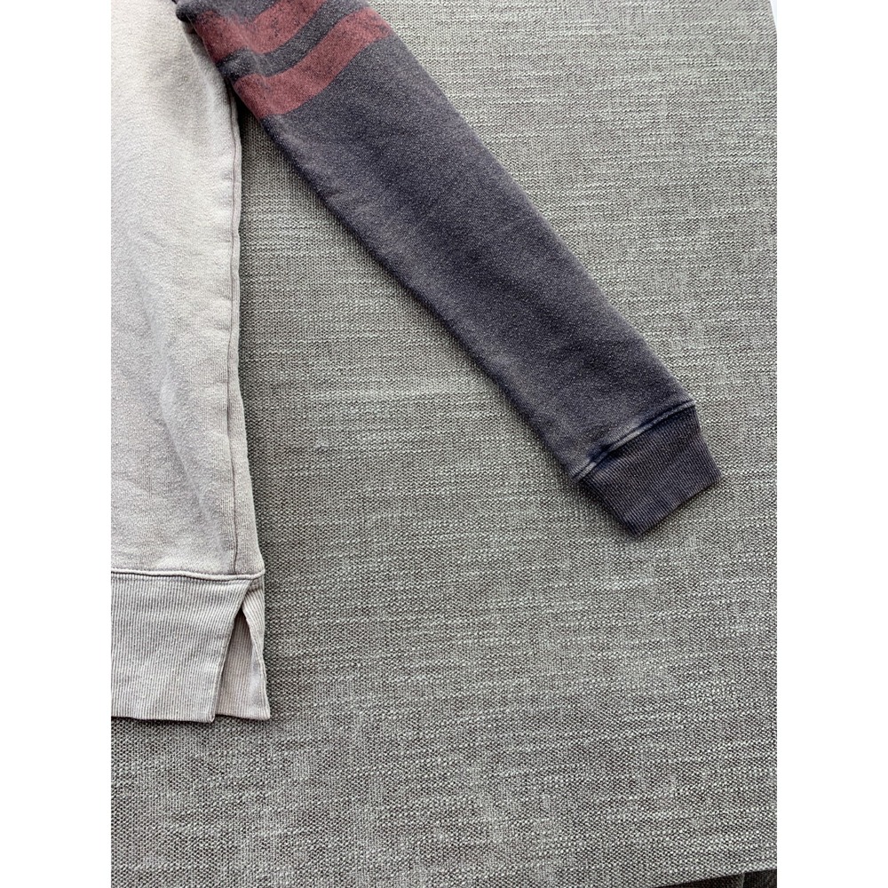 Maurices Sweatshirt Womens Small Gray Varsity Stripe Fleece Lined Raglan Sleeve - Picture 5 of 10